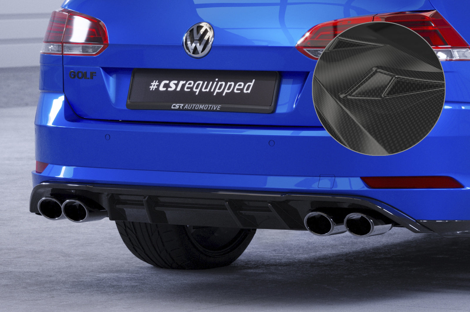 CSR Diffusor | Heckansatz mit ABE für VW Golf 7 Variant R HA294-C Carbon Look Hochglanz (keine Lackierung erforderlich)
