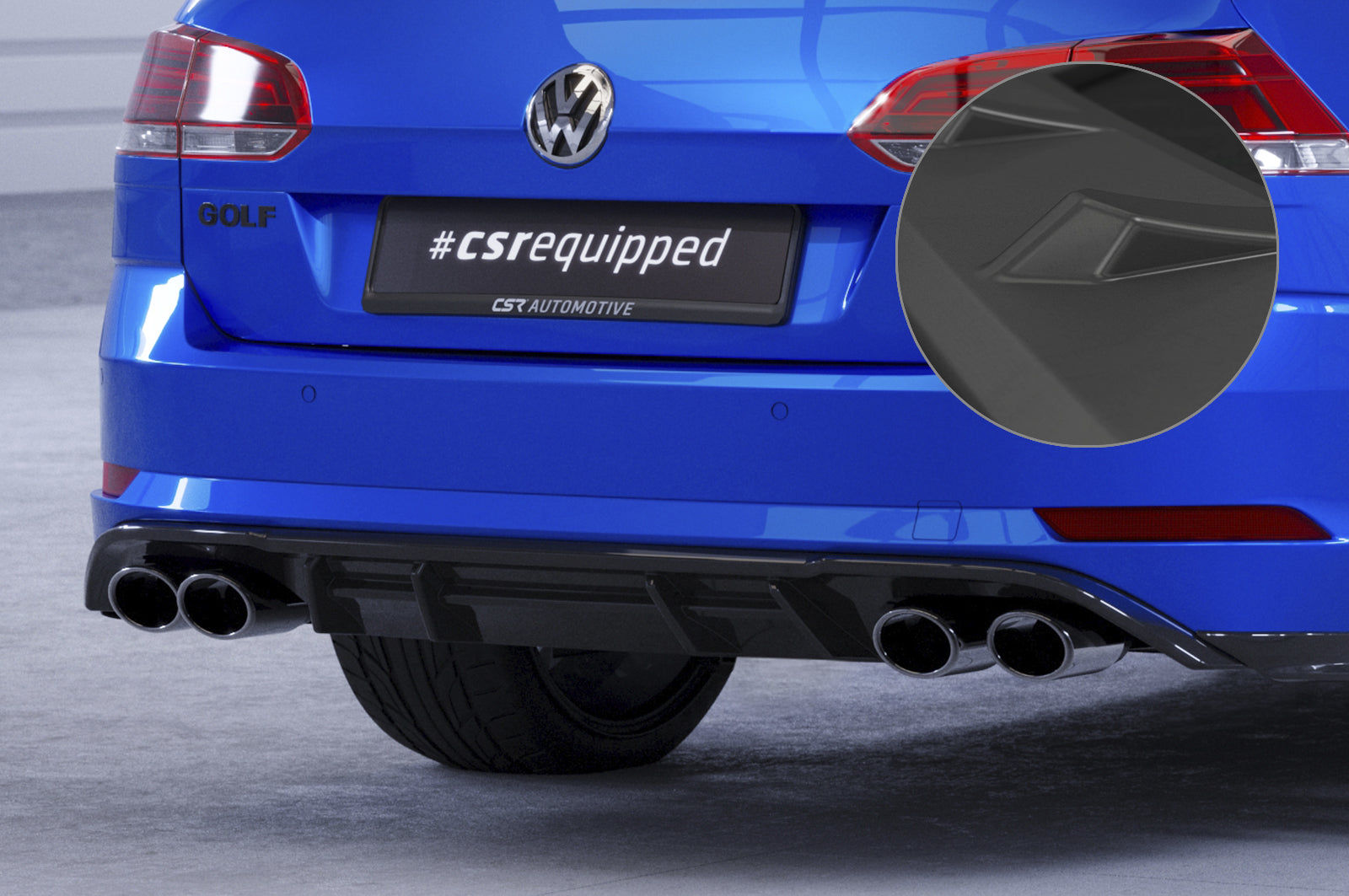 CSR Diffusor | Heckansatz mit ABE für VW Golf 7 Variant R HA294-L Unlackiert roh (Lackierung erforderlich)