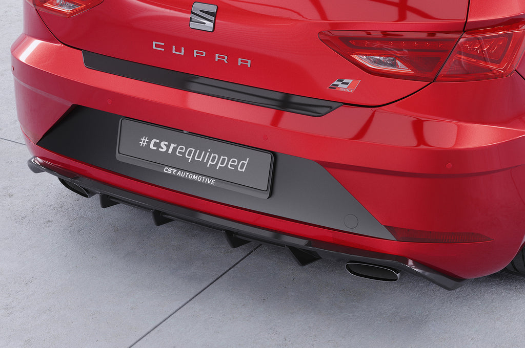 CSR Diffusor | Heckansatz mit ABE für Seat Leon 3 (Typ 5F) Cupra HA298-S Strukturiert schwarz matt (keine Lackierung erforderlich)