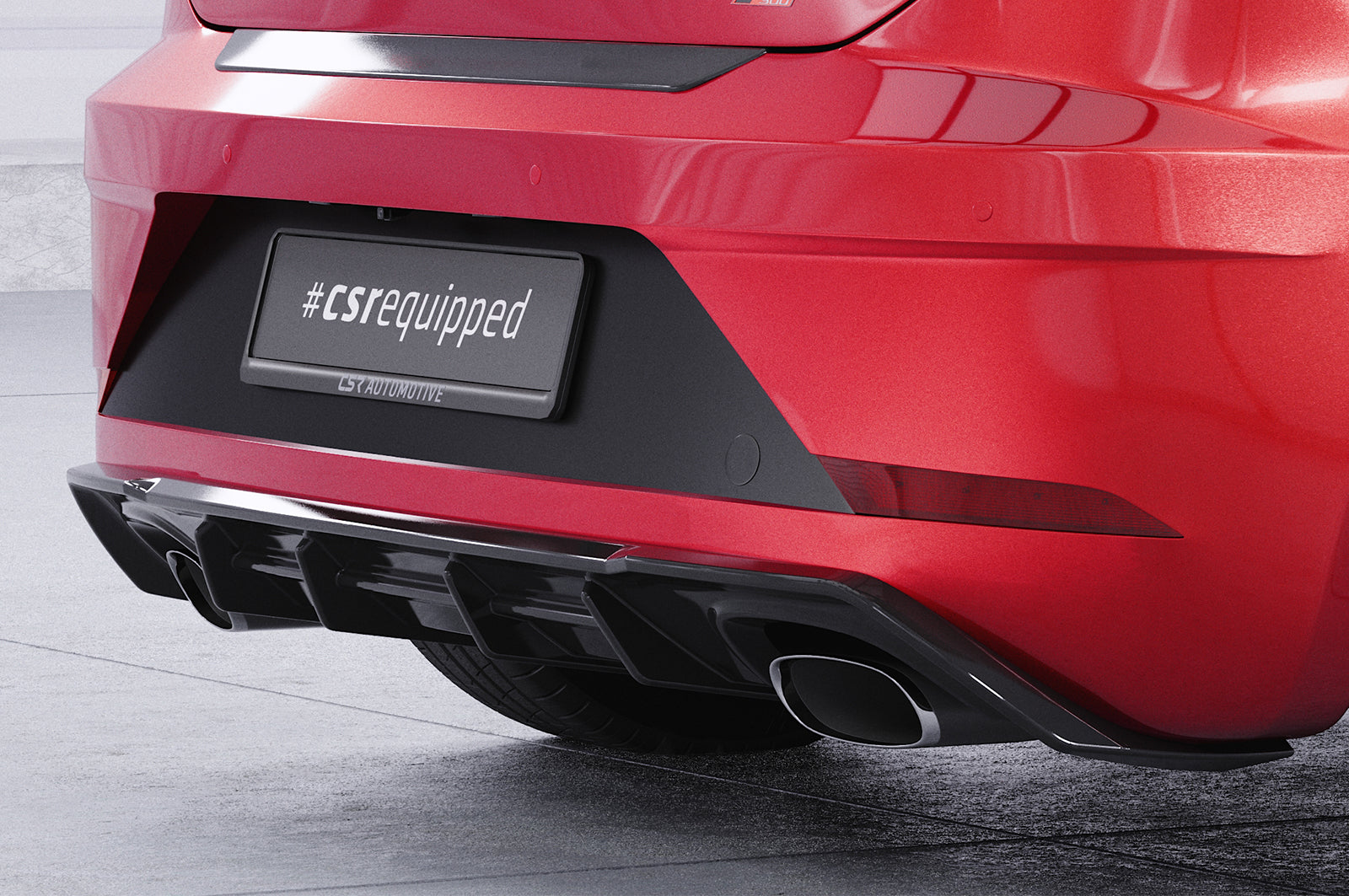 CSR Diffusor | Heckansatz mit ABE für Seat Leon 3 (Typ 5F) Cupra HA298-C Carbon Look Hochglanz (keine Lackierung erforderlich)