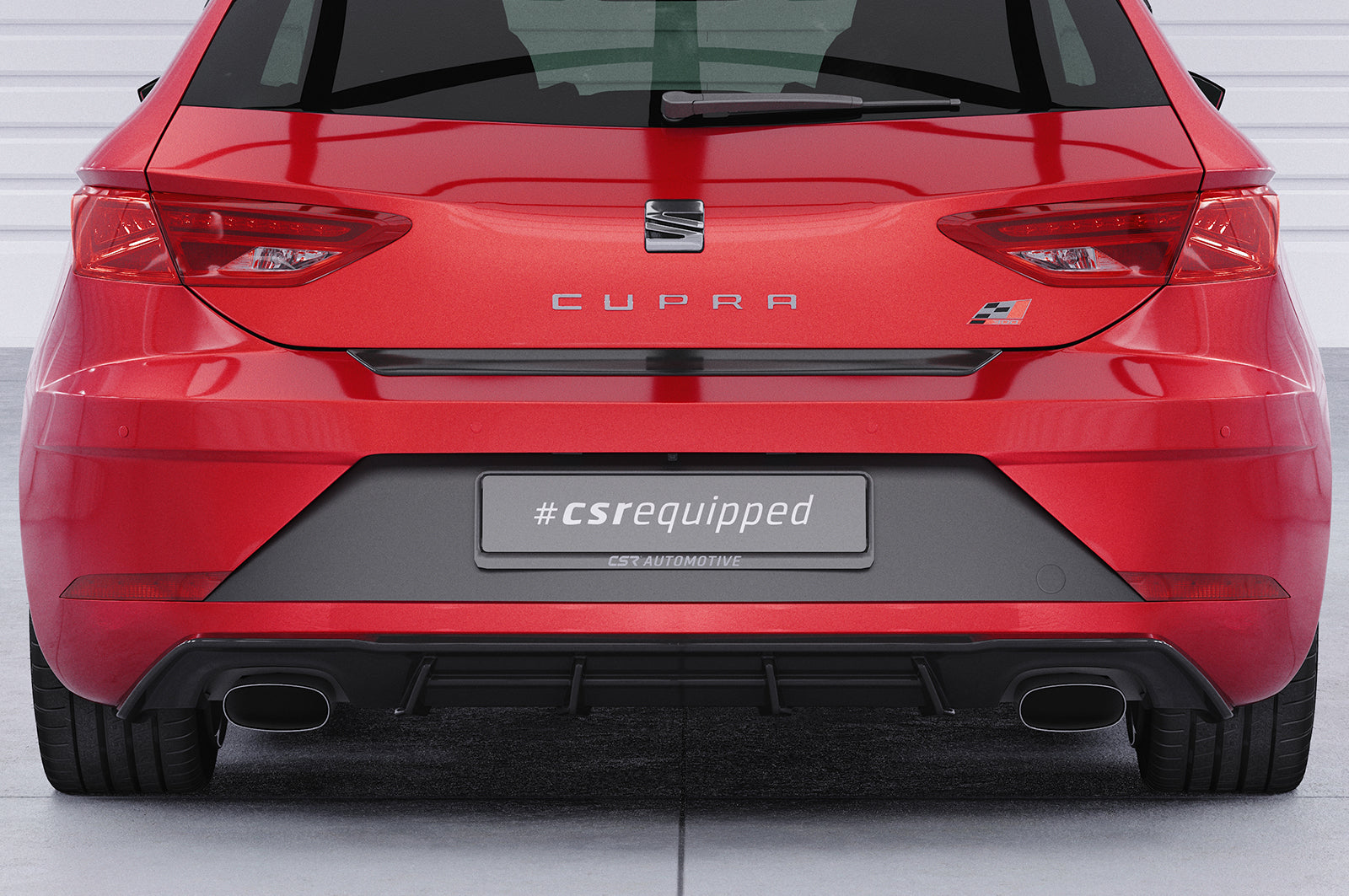 CSR Diffusor | Heckansatz mit ABE für Seat Leon 3 (Typ 5F) Cupra HA298-S Strukturiert schwarz matt (keine Lackierung erforderlich)