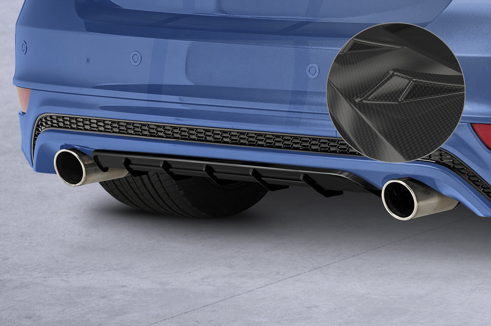 CSR Diffusor | Heckansatz mit ABE für Ford Focus MK3 ST-Line HA299-C Carbon Look Hochglanz (keine Lackierung erforderlich)