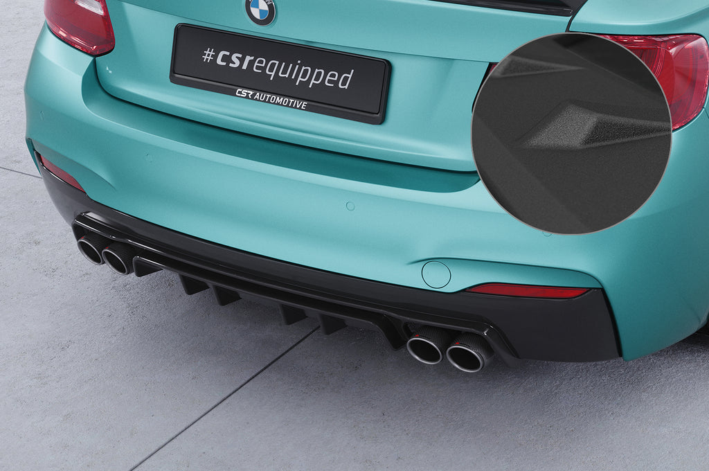 CSR Diffusor | Heckansatz mit ABE für BMW 2er F22 / F23 M-Paket HA306-S Strukturiert schwarz matt (keine Lackierung erforderlich)