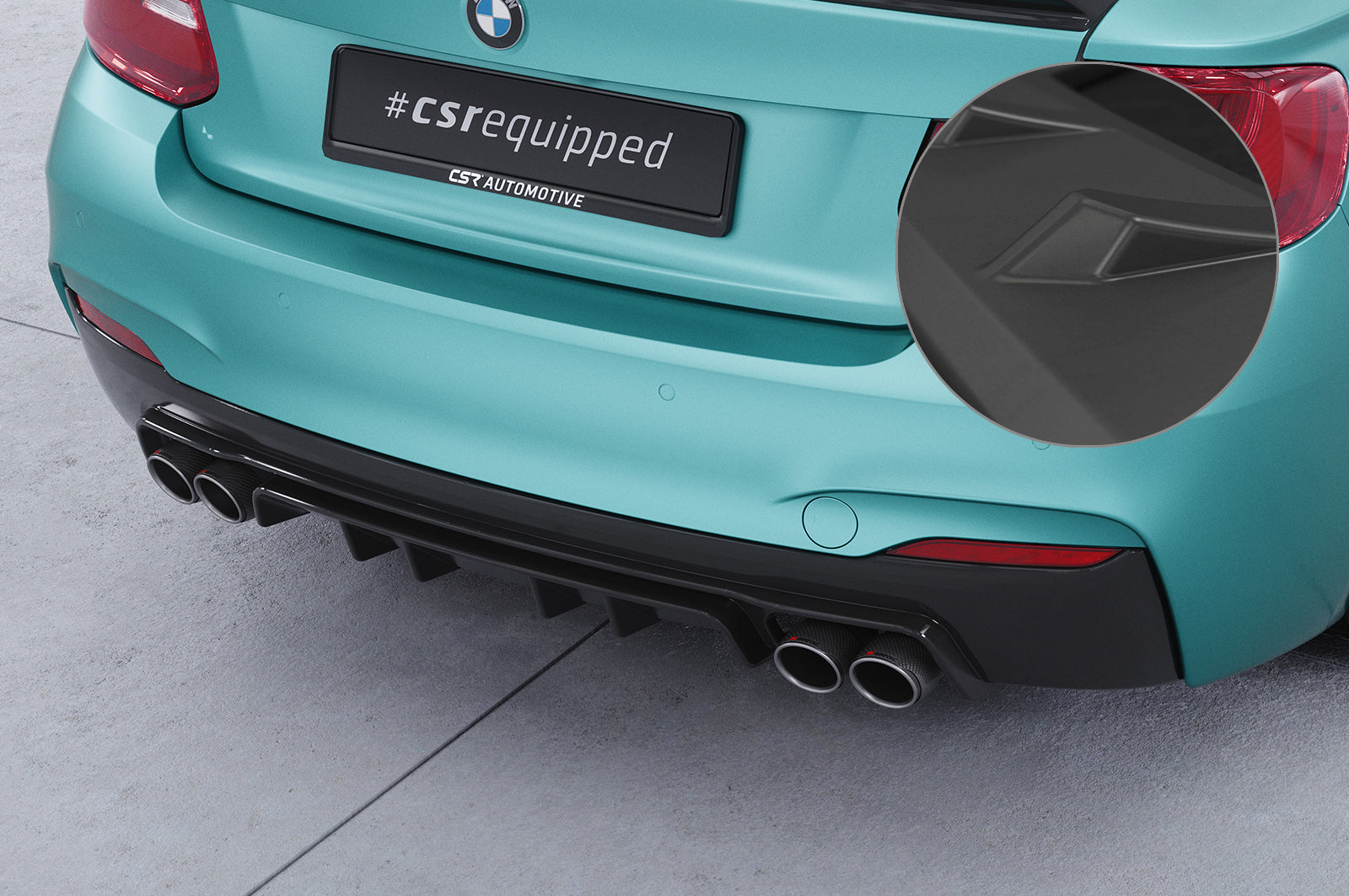 CSR Diffusor | Heckansatz mit ABE für BMW 2er F22 / F23 M-Paket HA306-L Unlackiert roh (Lackierung erforderlich)