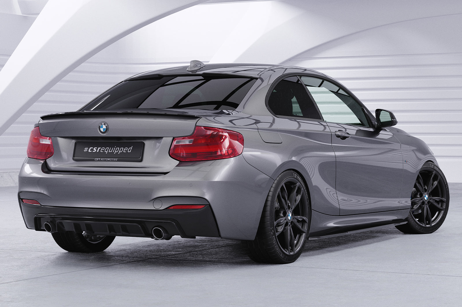 CSR Diffusor | Heckansatz mit ABE für BMW 2er F22 / F23 M-Paket HA308-G Glossy schwarz Hochglanz (keine Lackierung erforderlich)