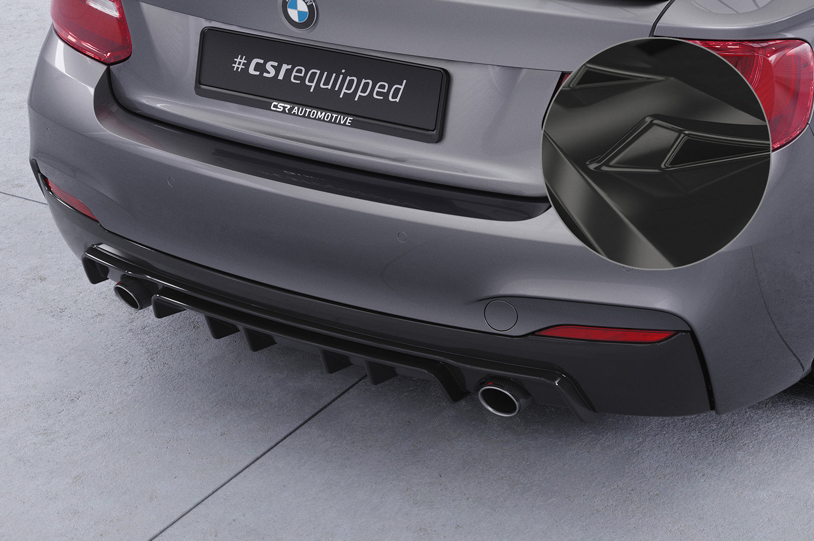 CSR Diffusor | Heckansatz mit ABE für BMW 2er F22 / F23 M-Paket HA308-G Glossy schwarz Hochglanz (keine Lackierung erforderlich)