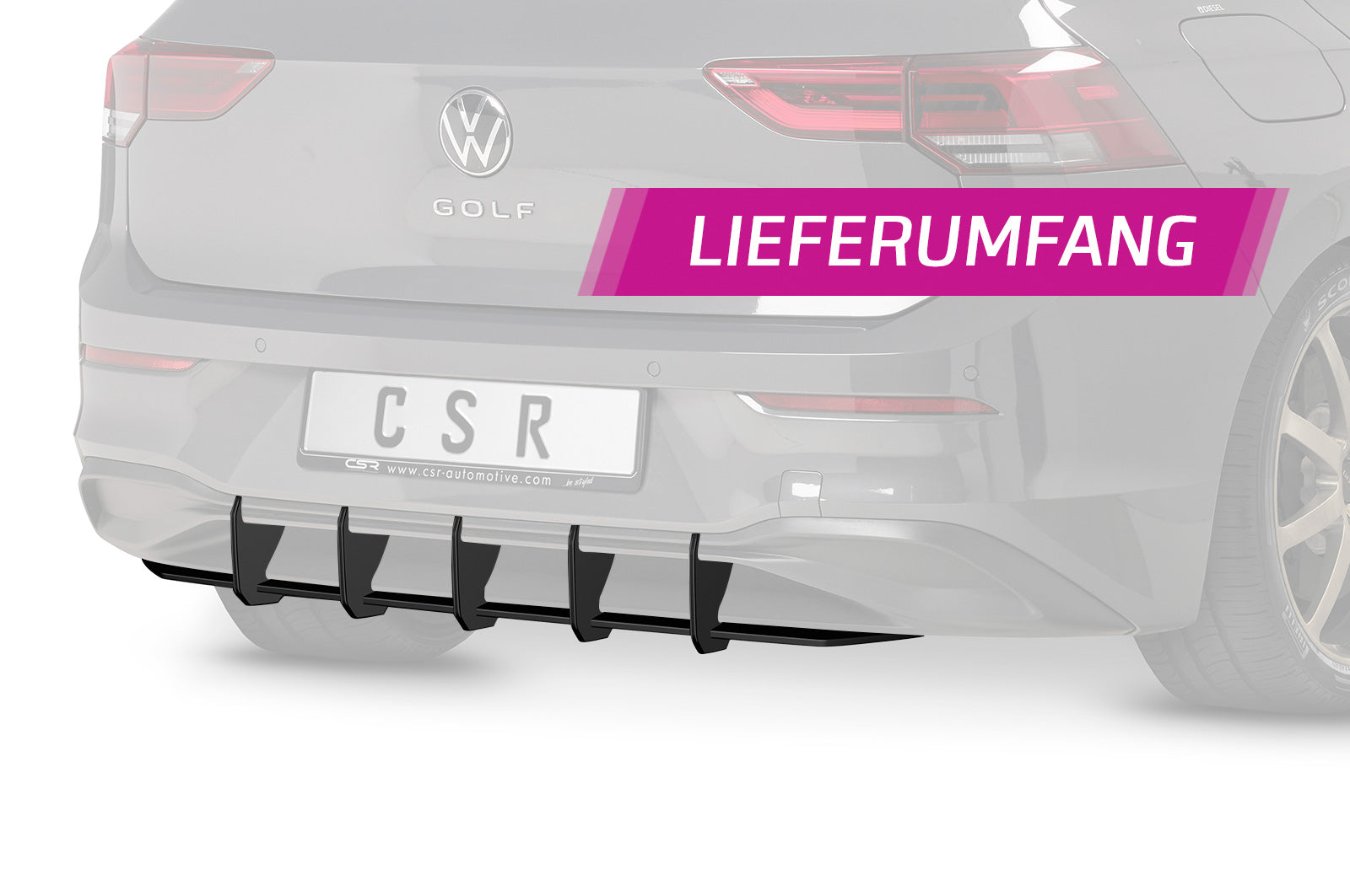 CSR Racing Diffusor | Heckansatz für VW Golf 8 (Typ CD) Style / Active HA314