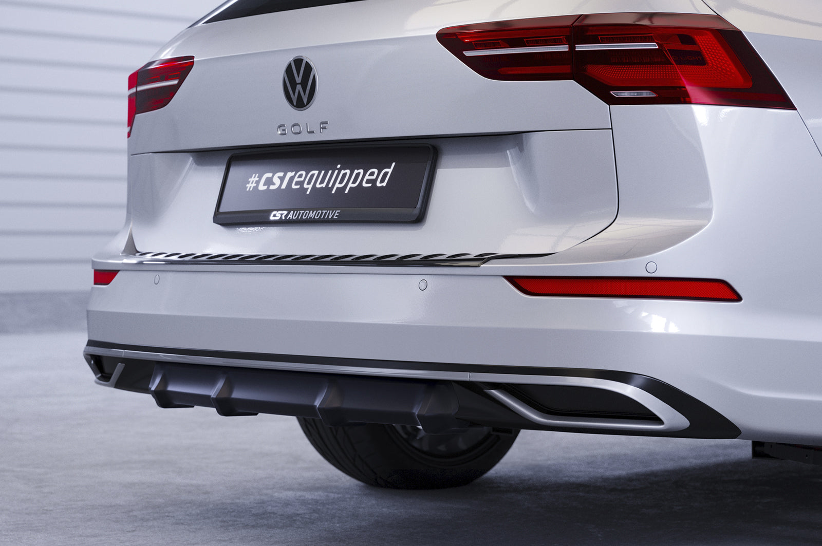 CSR Diffusor | Heckansatz mit ABE für VW Golf 8 (Typ CD) HA370-C Carbon Look Hochglanz (keine Lackierung erforderlich)