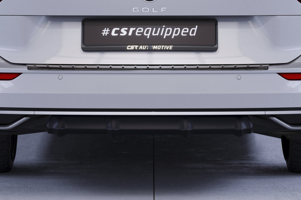 CSR Diffusor | Heckansatz mit ABE für VW Golf 8 (Typ CD) HA370-C Carbon Look Hochglanz (keine Lackierung erforderlich)