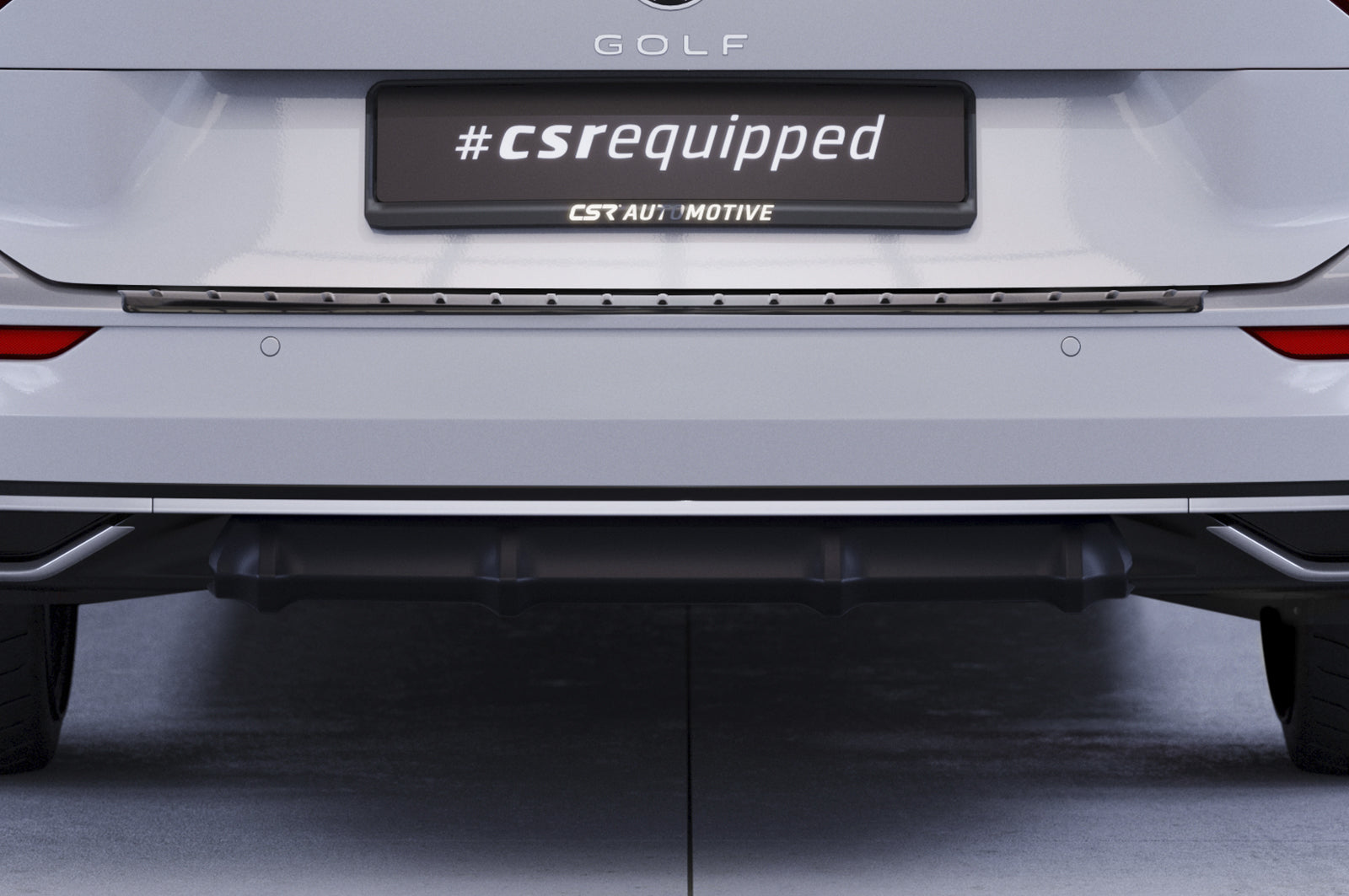 CSR Diffusor | Heckansatz mit ABE für VW Golf 8 (Typ CD) HA370-C Carbon Look Hochglanz (keine Lackierung erforderlich)