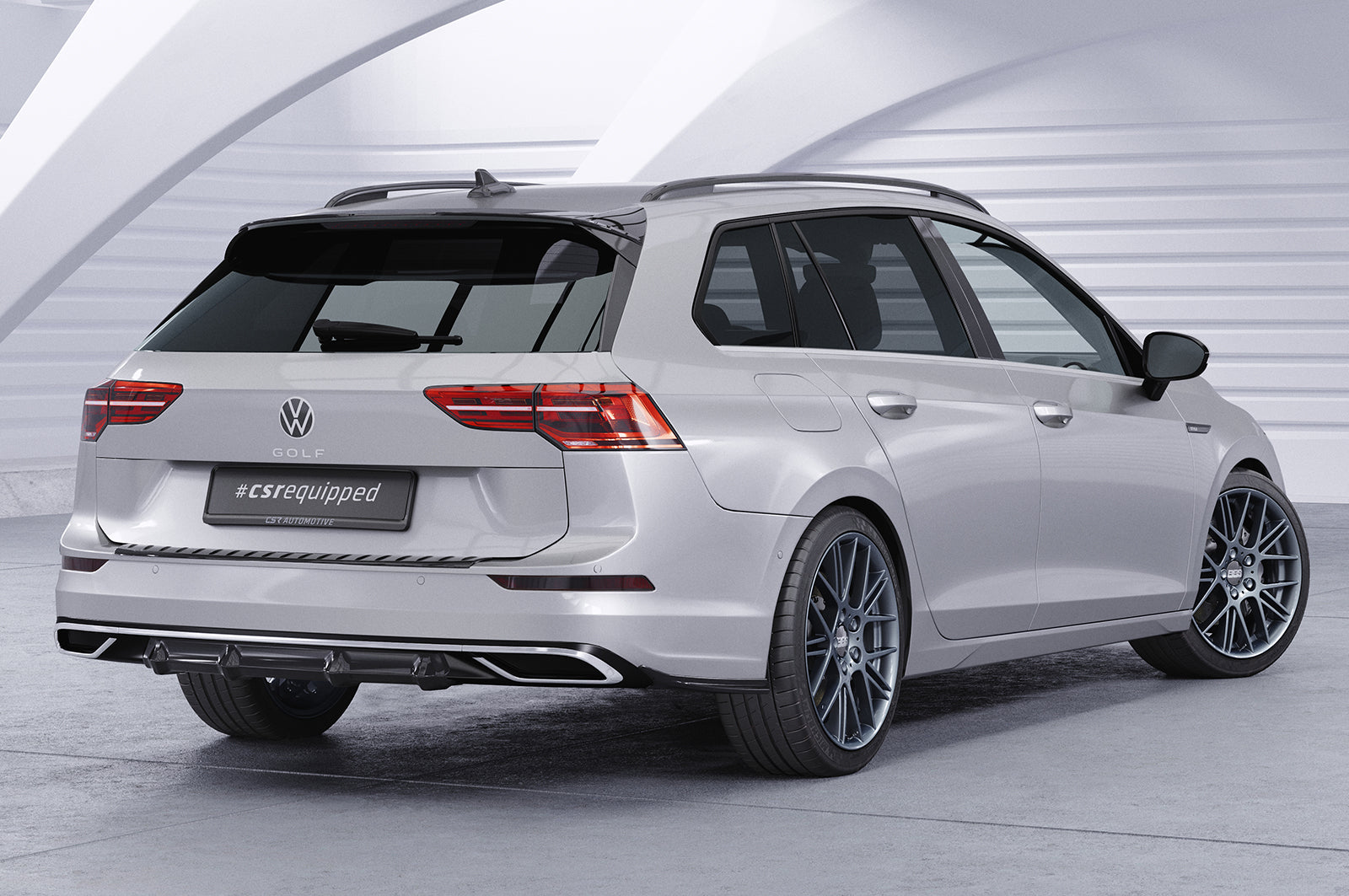 CSR Diffusor | Heckansatz mit ABE für VW Golf 8 (Typ CD) HA414-L Unlackiert roh (Lackierung erforderlich)