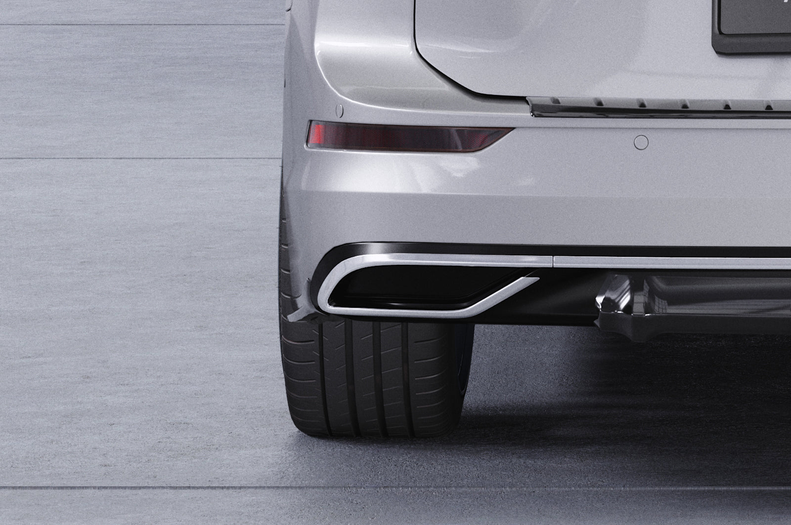 CSR Diffusor | Heckansatz mit ABE für VW Golf 8 (Typ CD) HA414-L Unlackiert roh (Lackierung erforderlich)