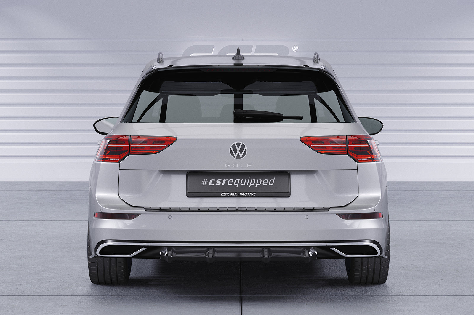 CSR Diffusor | Heckansatz mit ABE für VW Golf 8 (Typ CD) HA414-L Unlackiert roh (Lackierung erforderlich)
