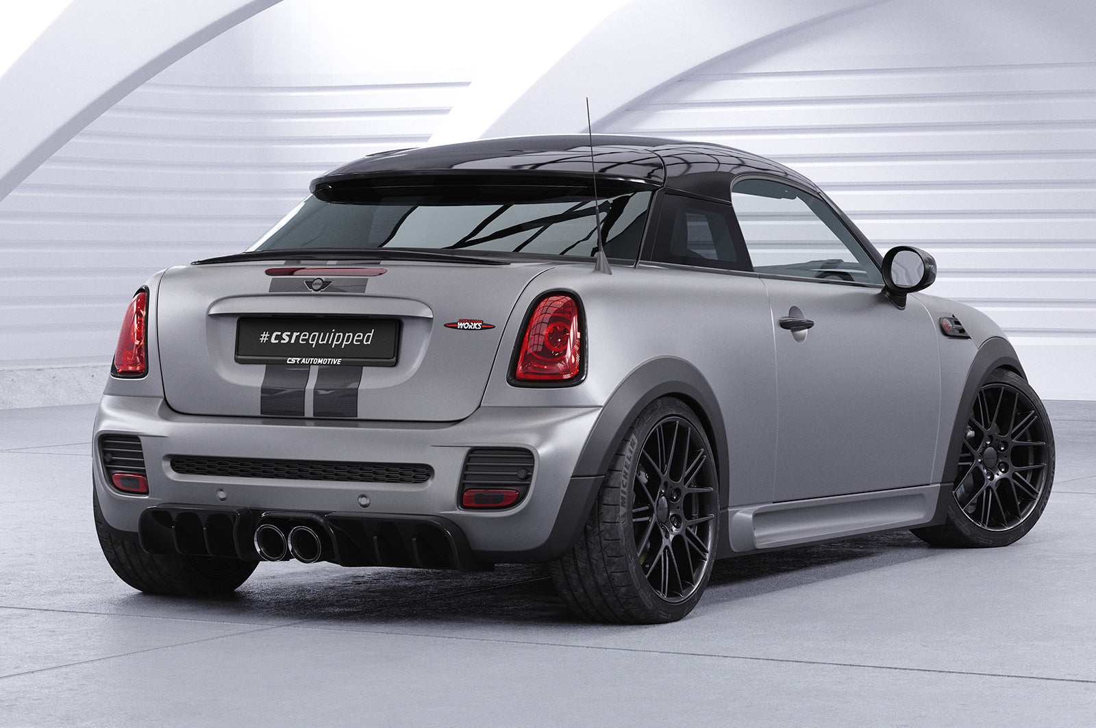 CSR Diffusor | Heckansatz mit ABE für Mini R58 / R59 JCW HA417-L Unlackiert roh (Lackierung erforderlich)