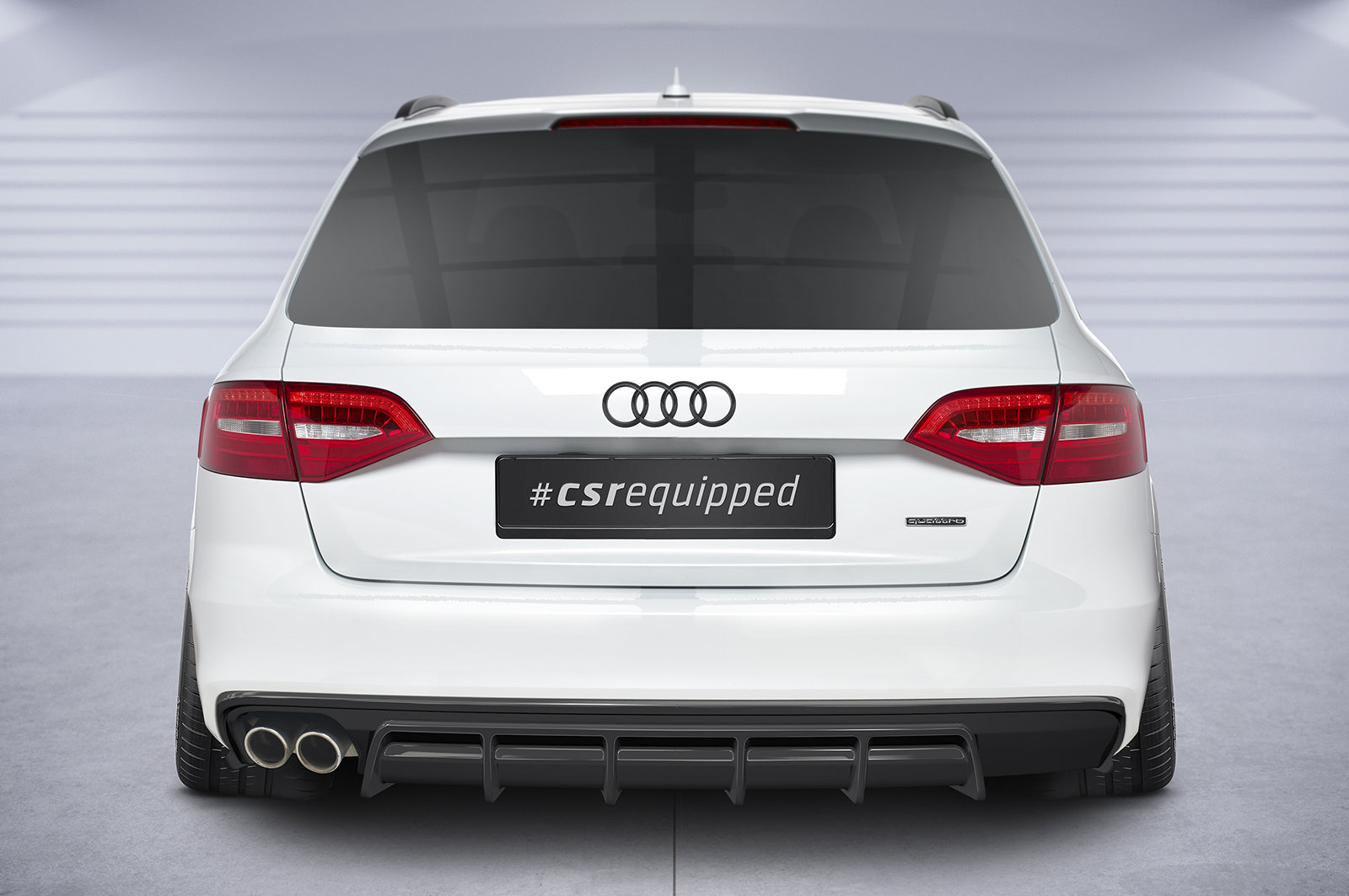 CSR Diffusor | Heckansatz mit ABE für Audi A4 B8 (Typ 8K) HA418-C Carbon Look Hochglanz (keine Lackierung erforderlich)