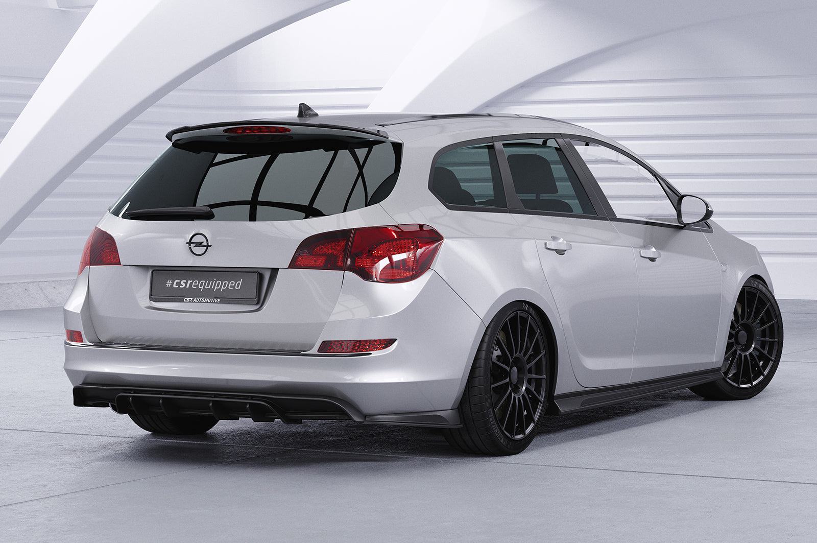 CSR Diffusor | Heckansatz mit ABE für Opel Astra J Sports Tourer HA423-G Glossy schwarz Hochglanz (keine Lackierung erforderlich)