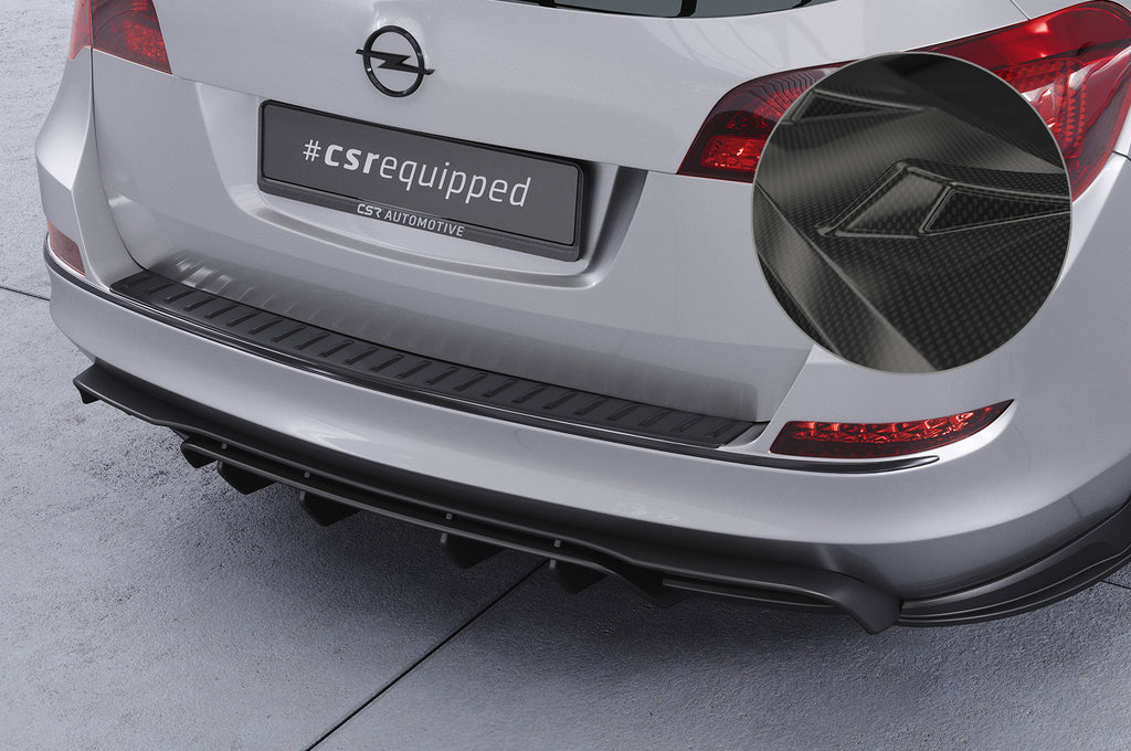 CSR Diffusor | Heckansatz mit ABE für Opel Astra J Sports Tourer HA423-C Carbon Look Hochglanz (keine Lackierung erforderlich)