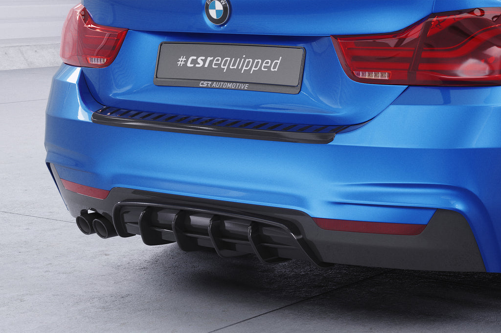 CSR Diffusor | Heckansatz mit ABE für BMW 4er F32 / F33 / F36 HA428-C Carbon Look Hochglanz (keine Lackierung erforderlich)