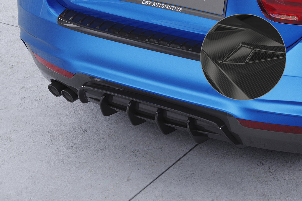 CSR Diffusor | Heckansatz mit ABE für BMW 4er F32 / F33 / F36 HA428-C Carbon Look Hochglanz (keine Lackierung erforderlich)