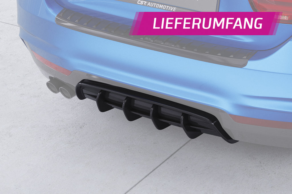 CSR Diffusor | Heckansatz mit ABE für BMW 4er F32 / F33 / F36 HA428-C Carbon Look Hochglanz (keine Lackierung erforderlich)