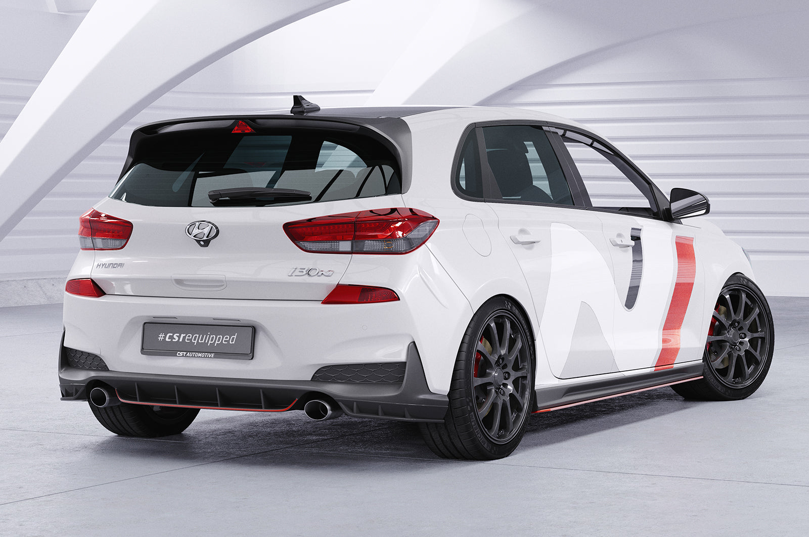 CSR Diffusor | Heckansatz mit ABE für Hyundai I30 (PD) N HA429-C Carbon Look Hochglanz (keine Lackierung erforderlich)