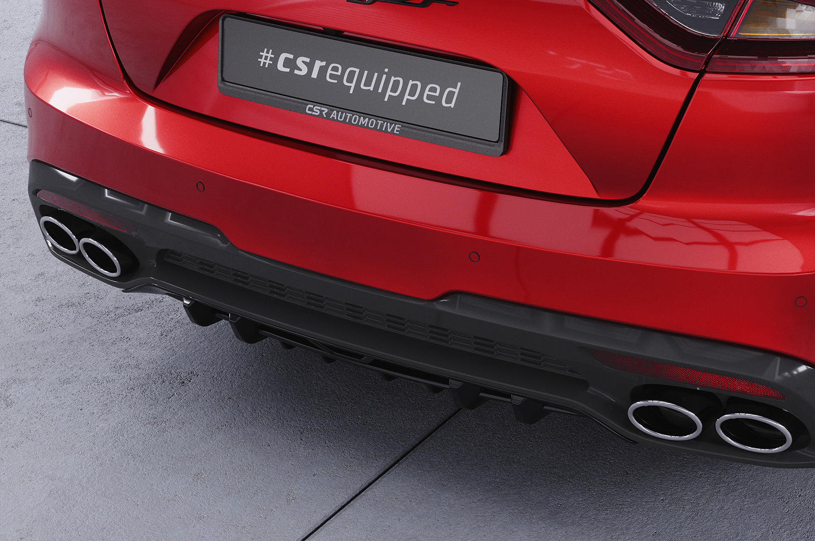 CSR Diffusor | Heckansatz mit ABE für Kia Stinger GT HA430-C Carbon Look Hochglanz (keine Lackierung erforderlich)