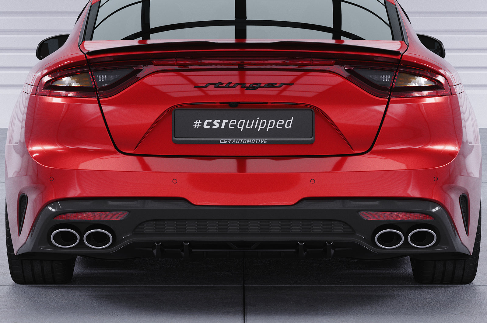 CSR Diffusor | Heckansatz mit ABE für Kia Stinger GT HA430-C Carbon Look Hochglanz (keine Lackierung erforderlich)