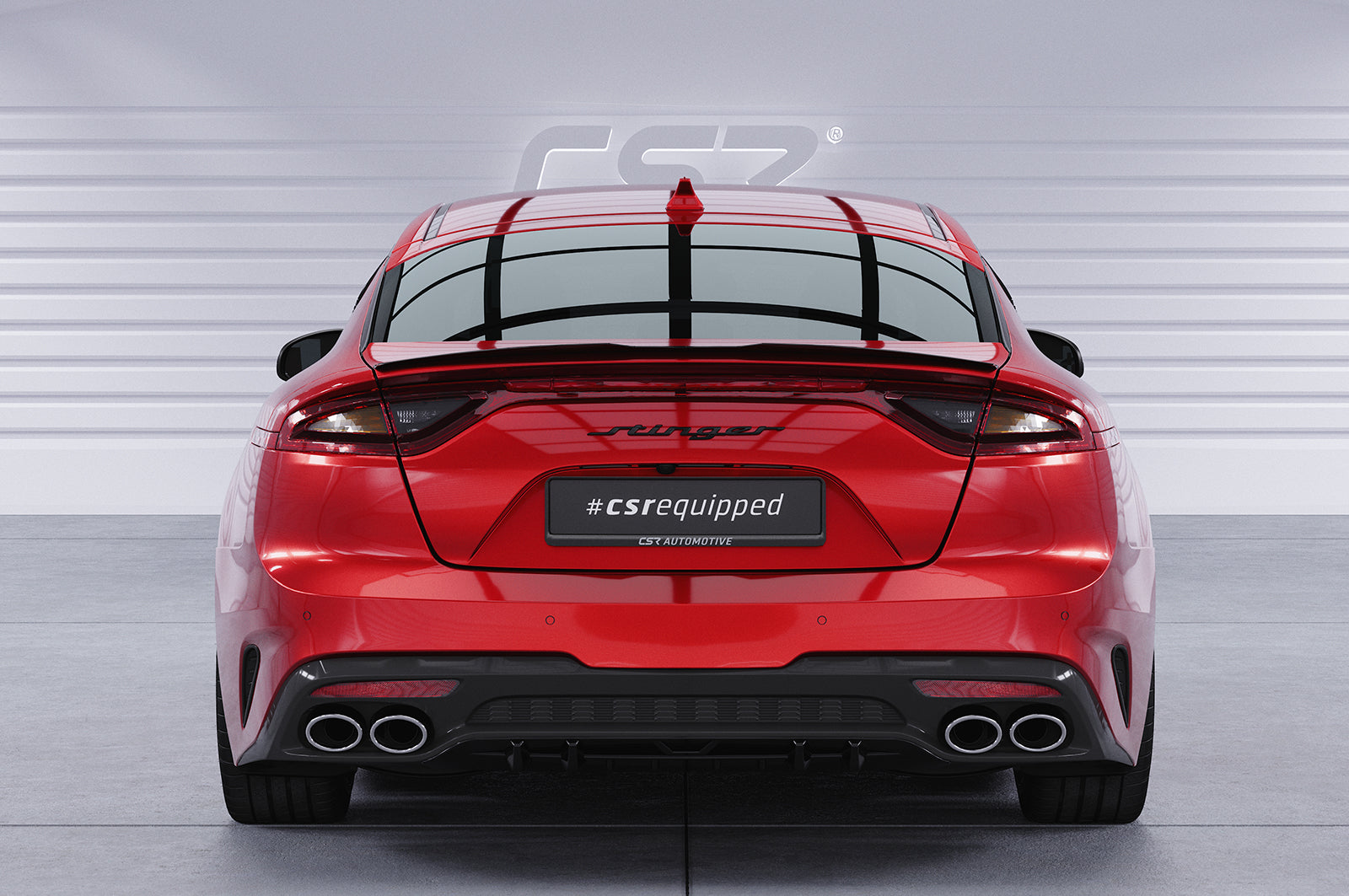 CSR Diffusor | Heckansatz mit ABE für Kia Stinger GT HA430-C Carbon Look Hochglanz (keine Lackierung erforderlich)