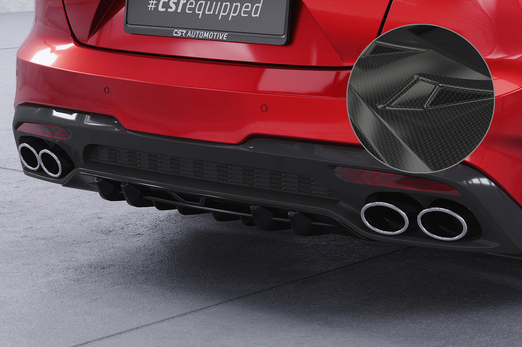 CSR Diffusor | Heckansatz mit ABE für Kia Stinger GT HA430-C Carbon Look Hochglanz (keine Lackierung erforderlich)
