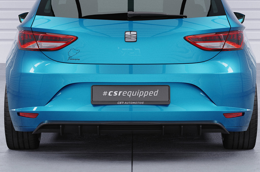 CSR Diffusor | Heckansatz mit ABE für Seat Leon 3 (Typ 5F) HA431-S Strukturiert schwarz matt (keine Lackierung erforderlich)