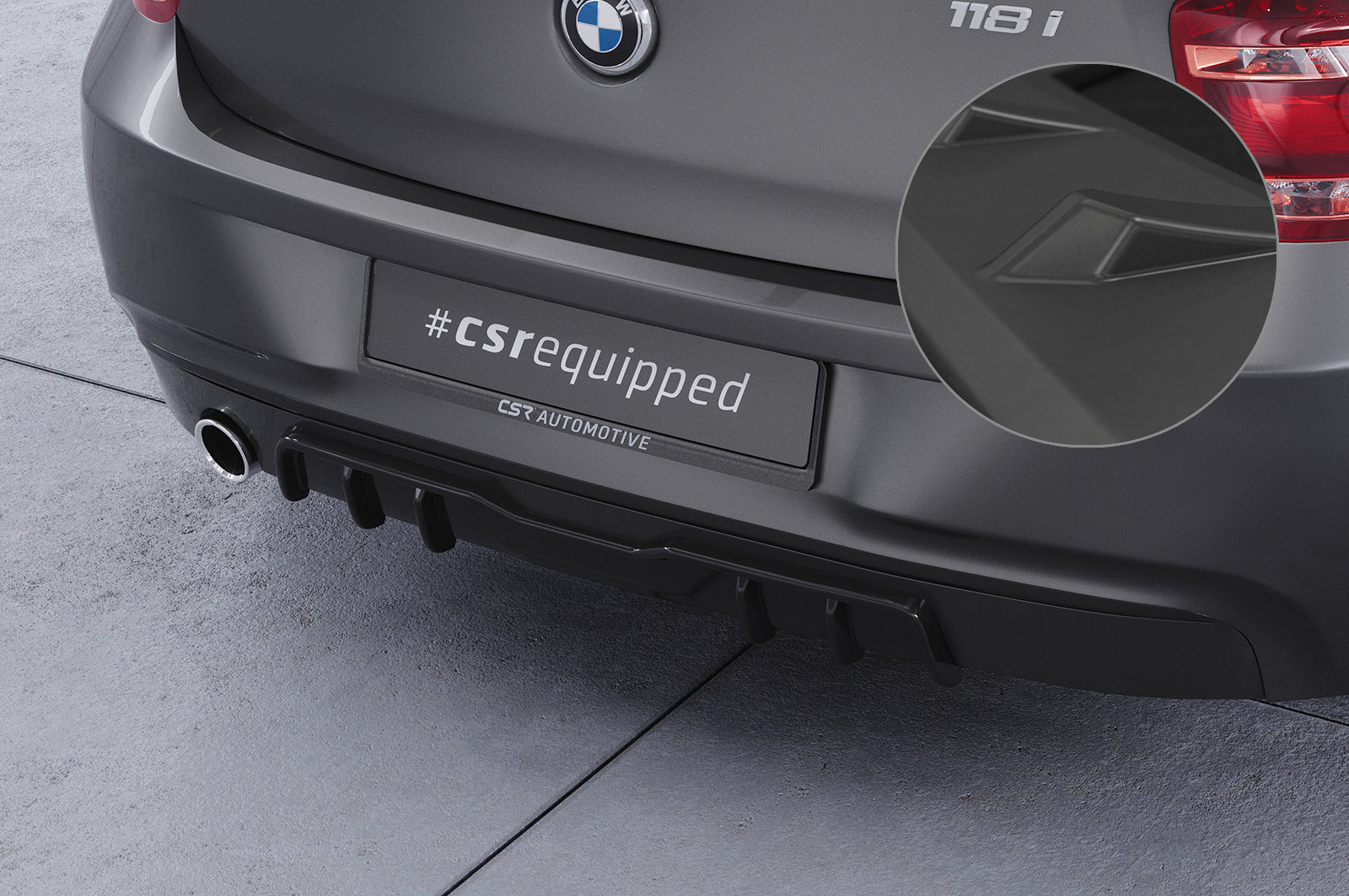 CSR Diffusor | Heckansatz mit ABE für BMW 1er F20 / F21 HA433-L Unlackiert roh (Lackierung erforderlich)