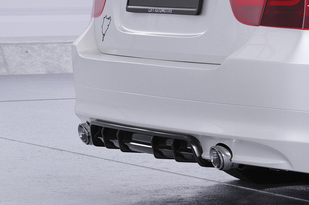 CSR Diffusor | Heckansatz mit ABE für BMW 3er E90 / E91 HA435-C Carbon Look Hochglanz (keine Lackierung erforderlich)