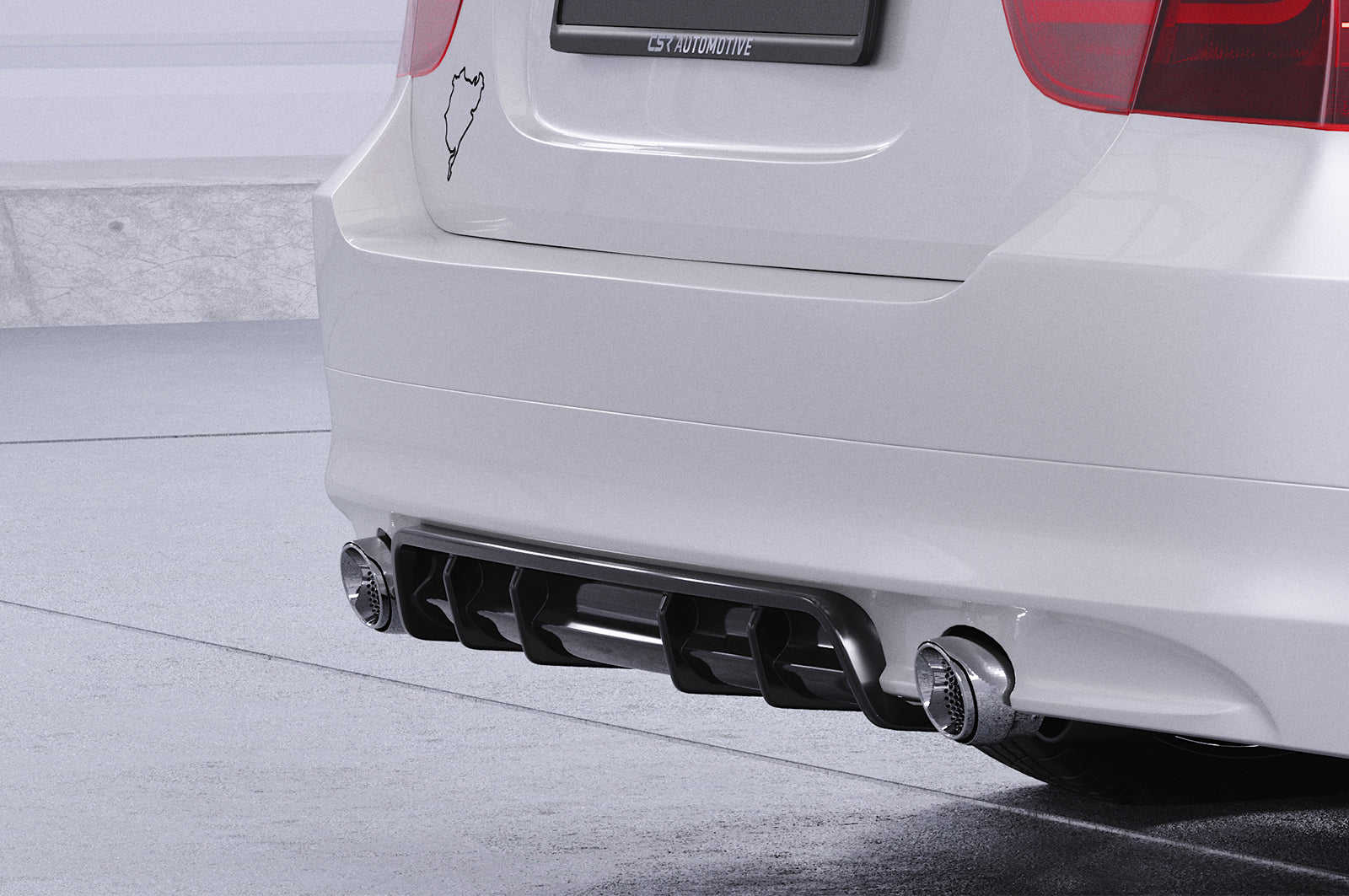 CSR Diffusor | Heckansatz mit ABE für BMW 3er E90 / E91 HA435-L Unlackiert roh (Lackierung erforderlich)