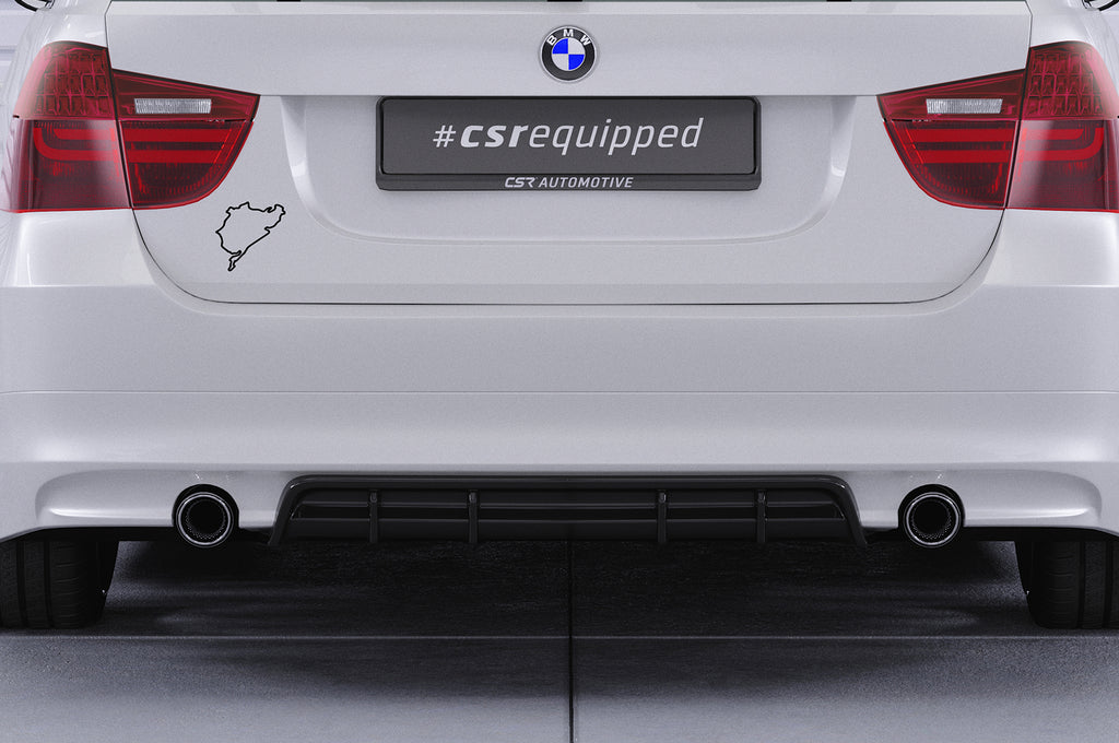 CSR Diffusor | Heckansatz mit ABE für BMW 3er E90 / E91 HA435-C Carbon Look Hochglanz (keine Lackierung erforderlich)