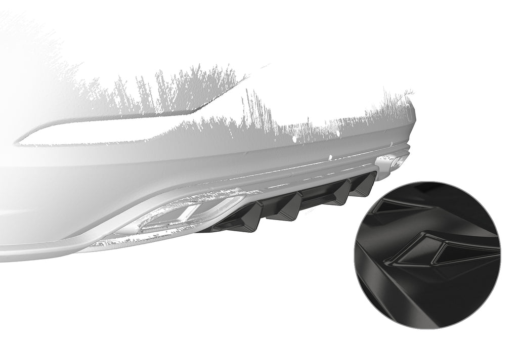 CSR Diffusor | Heckansatz mit ABE für VW Polo 6 2G (Typ AW) R-Line HA440-G Glossy schwarz Hochglanz (keine Lackierung erforderlich)
