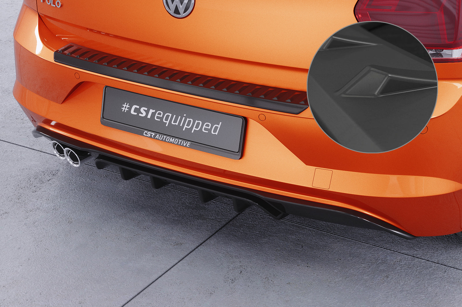 CSR Diffusor | Heckansatz mit ABE für VW Polo 6 2G (Typ AW) GTI HA442-L Unlackiert roh (Lackierung erforderlich)
