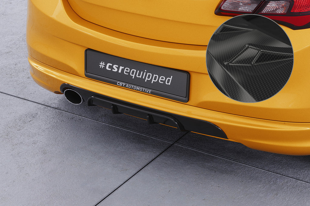 CSR Diffusor | Heckansatz mit ABE für Opel Corsa E GSI HA446-C Carbon Look Hochglanz (keine Lackierung erforderlich)