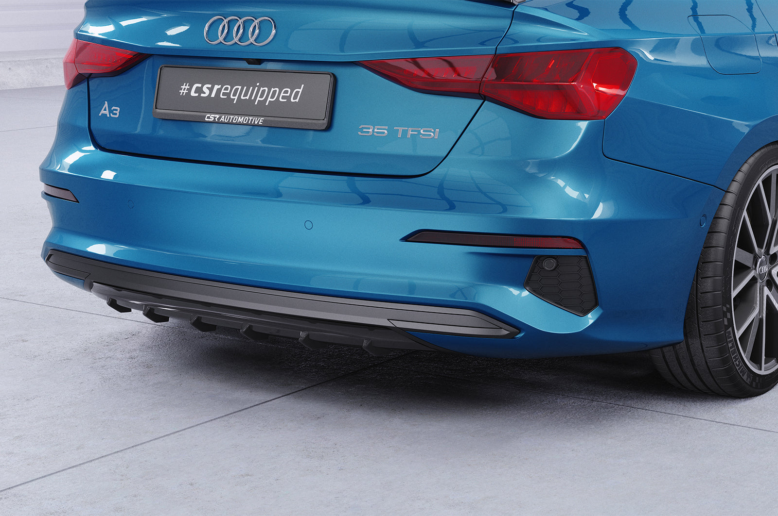 CSR Diffusor | Heckansatz mit ABE für Audi A3 8Y HA449-L Unlackiert roh (Lackierung erforderlich)