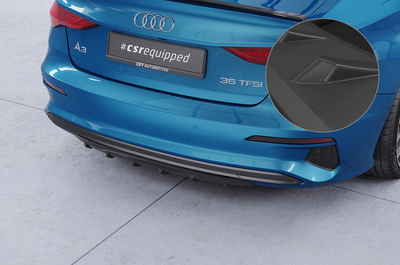 CSR Diffusor | Heckansatz mit ABE für Audi A3 8Y HA449-L Unlackiert roh (Lackierung erforderlich)