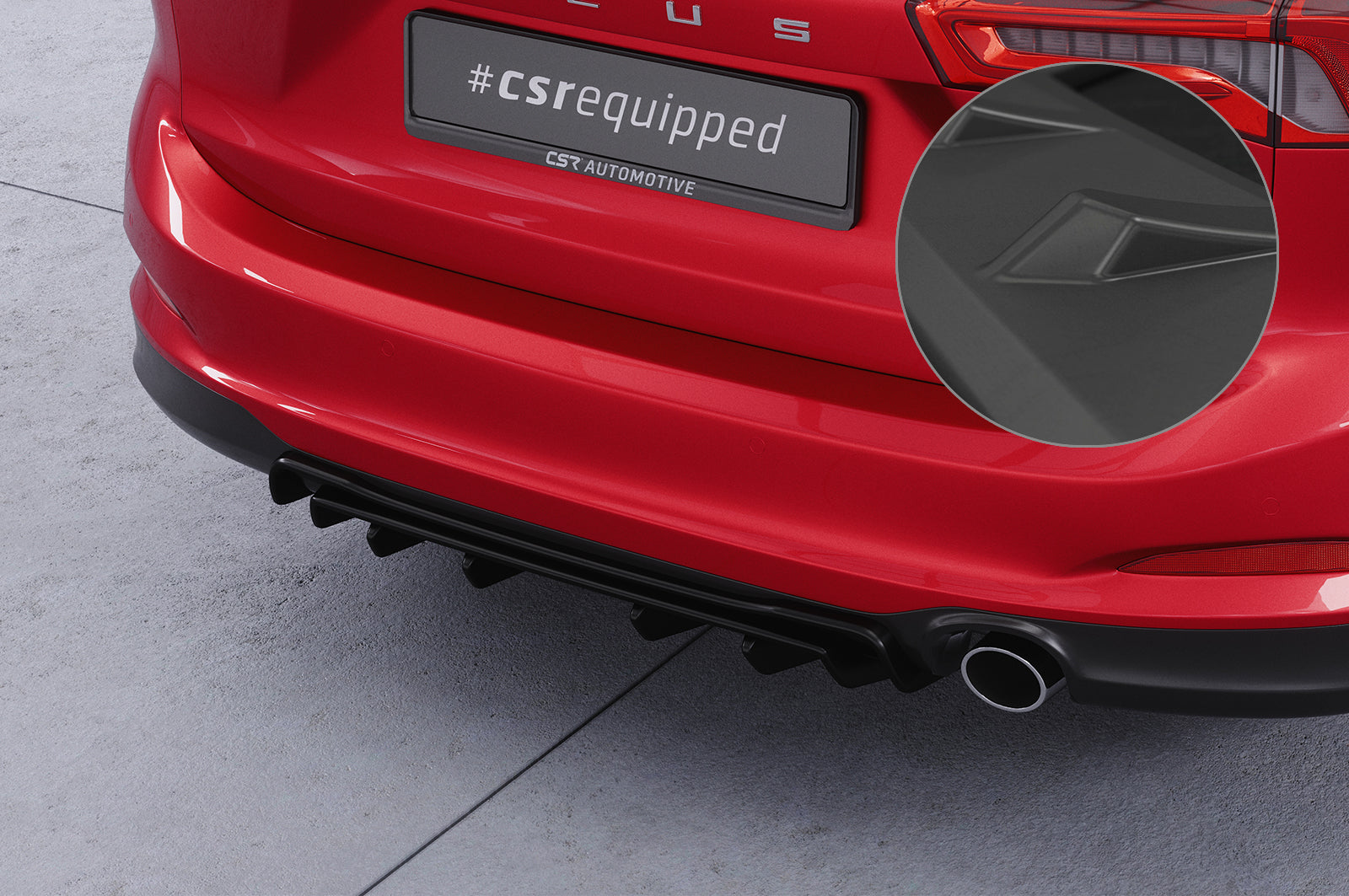 CSR Diffusor | Heckansatz mit ABE für Ford Focus MK4 Turnier HA450-L Unlackiert roh (Lackierung erforderlich)