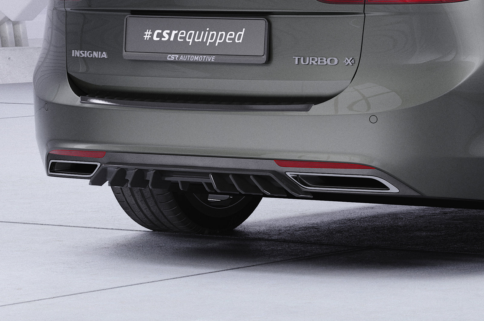 CSR Diffusor | Heckansatz mit ABE für Opel Insignia B Sports Tourer HA455-C Carbon Look Hochglanz (keine Lackierung erforderlich)