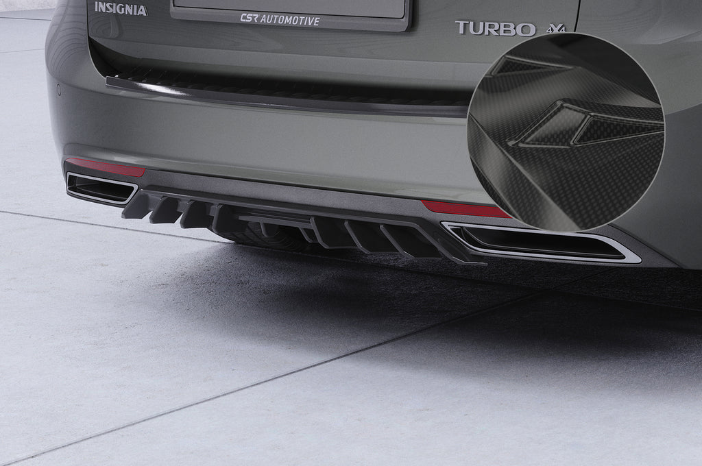 CSR Diffusor | Heckansatz mit ABE für Opel Insignia B Sports Tourer HA455-C Carbon Look Hochglanz (keine Lackierung erforderlich)