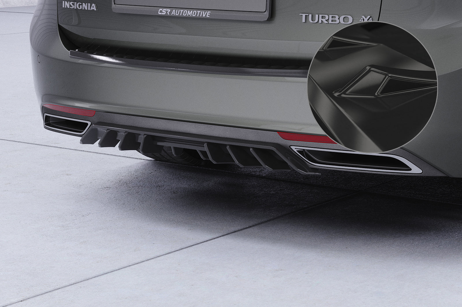 CSR Diffusor | Heckansatz mit ABE für Opel Insignia B Sports Tourer HA455-G Glossy schwarz Hochglanz (keine Lackierung erforderlich)