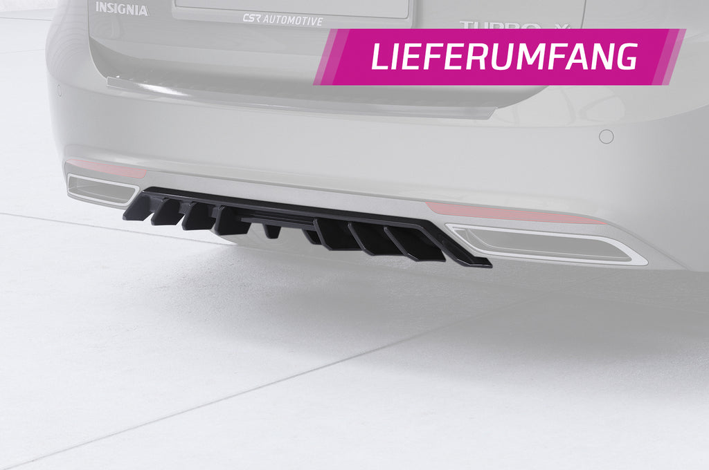 CSR Diffusor | Heckansatz mit ABE für Opel Insignia B Sports Tourer HA455-G Glossy schwarz Hochglanz (keine Lackierung erforderlich)