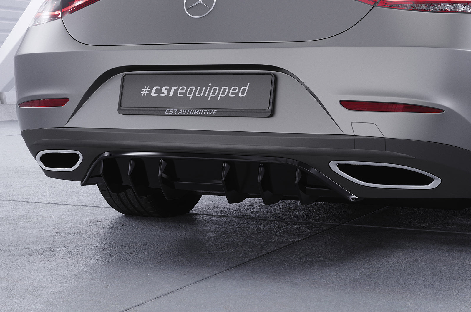 CSR Diffusor | Heckansatz mit ABE für Mercedes-Benz CSL (C257) HA457-S Strukturiert schwarz matt (keine Lackierung erforderlich)
