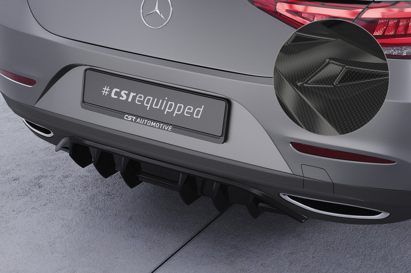 CSR Diffusor | Heckansatz mit ABE für Mercedes-Benz CSL (C257) HA457-C Carbon Look Hochglanz (keine Lackierung erforderlich)