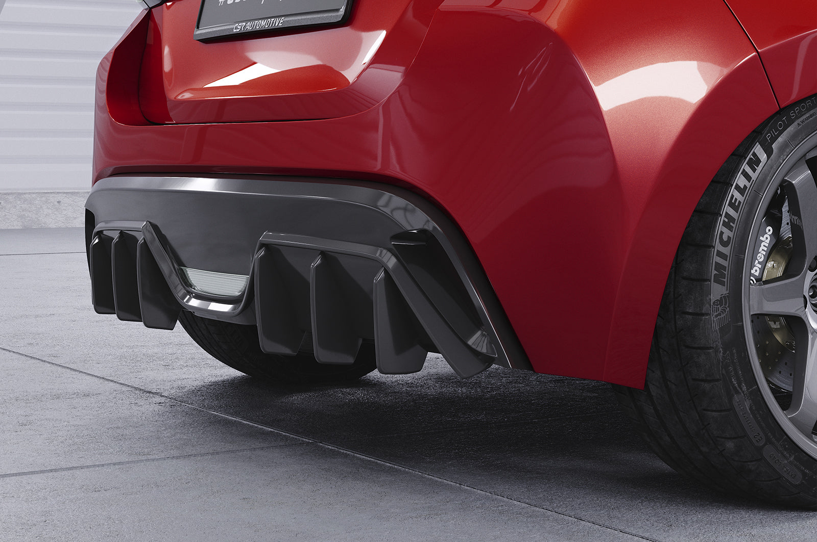 CSR Diffusor | Heckansatz mit ABE für Toyota Yaris 4 (XP21) HA459-C Carbon Look Hochglanz (keine Lackierung erforderlich)