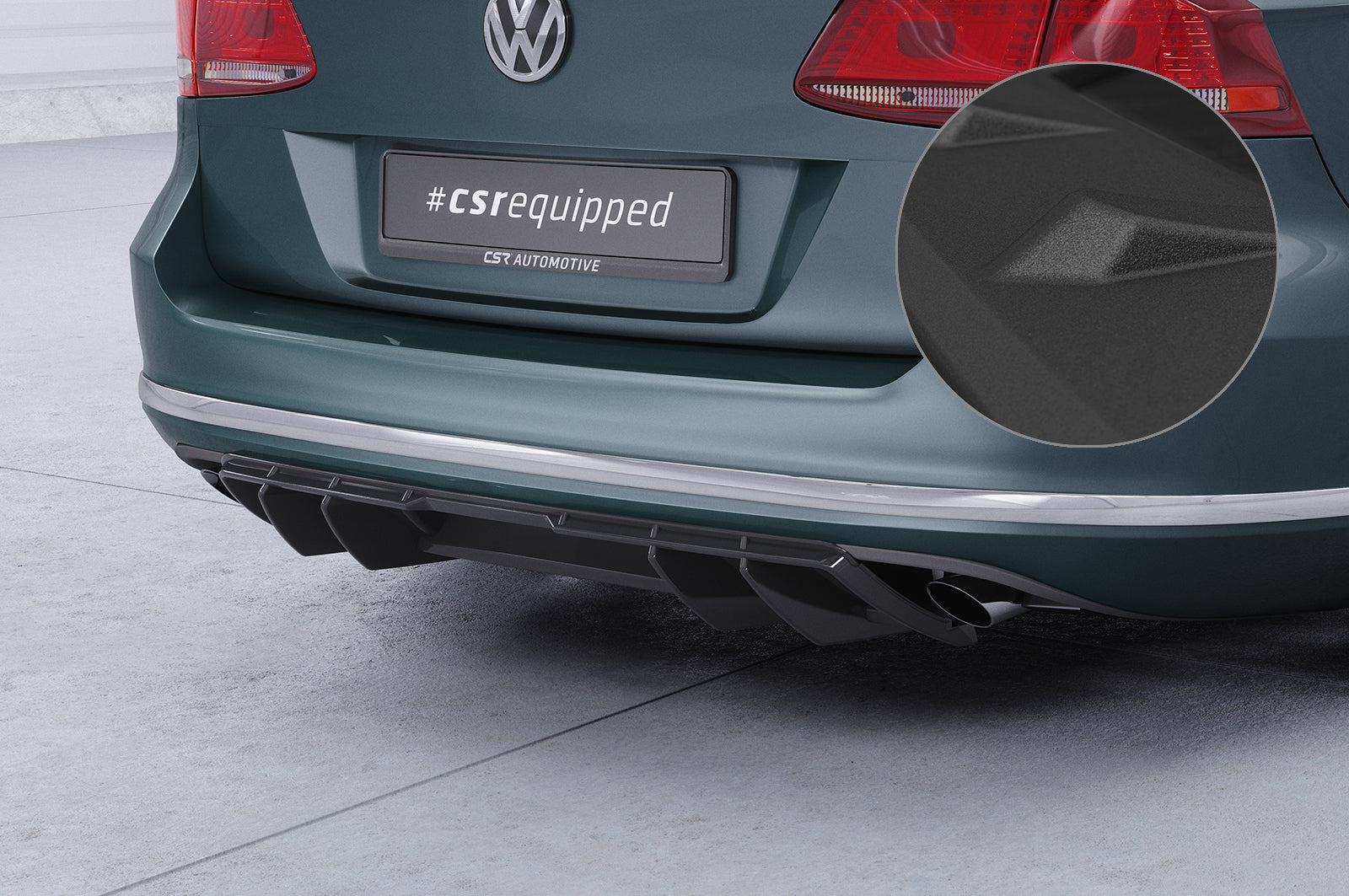 CSR Diffusor | Heckansatz mit ABE für VW Passat B7 (Typ 3C) Variant HA460-S Strukturiert schwarz matt (keine Lackierung erforderlich)