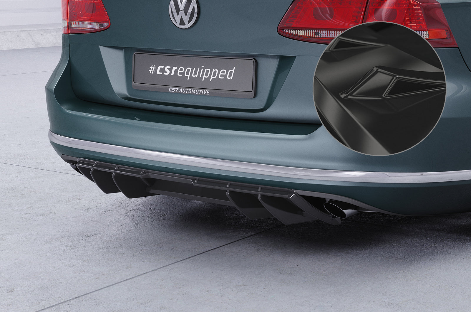 CSR Diffusor | Heckansatz mit ABE für VW Passat B7 (Typ 3C) Variant HA460-G Glossy schwarz Hochglanz (keine Lackierung erforderlich)