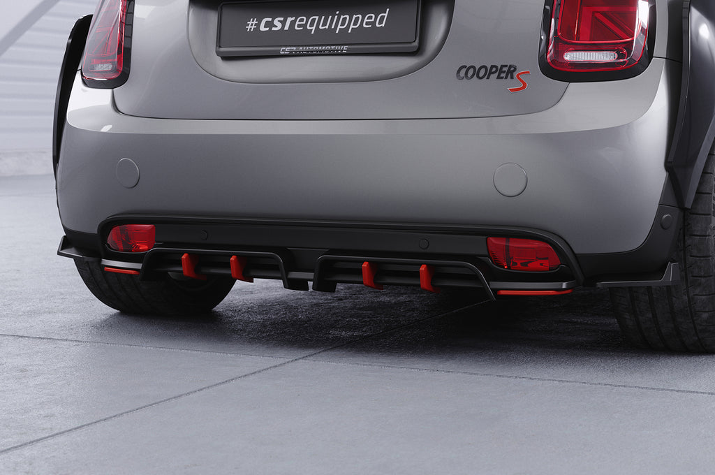 CSR Diffusor | Heckansatz mit ABE für Mini F56 Cooper SE HA463-S Strukturiert schwarz matt (keine Lackierung erforderlich)